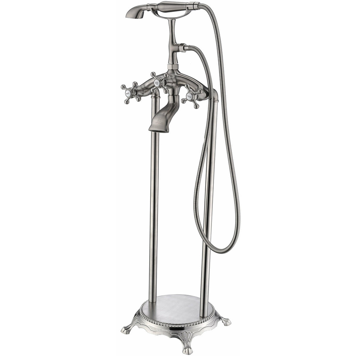 Anzzi Tugela 3-Handle Claw Foot Tub Faucet with Hand Shower FS-AZ0052 - FS-AZ0052BN