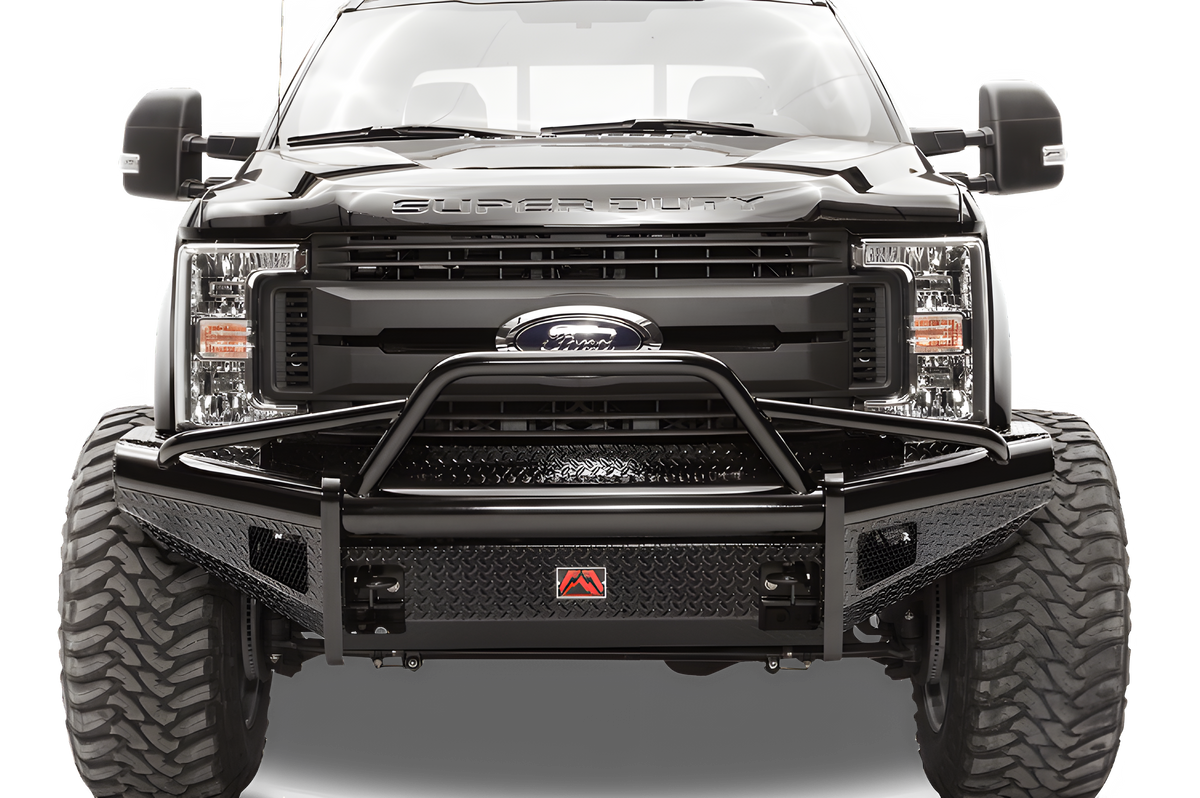 Fab Fours Ford F450/F550 Superduty 2008-2010 Black Steel Front Bumper with Pre-Runner Guard - FS08-S1962-1