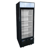Frigos FGA-MGDR-1D-27 27" One Hinged Glass Door Black Steel Exterior Merchandiser Cooler 19 Cu. Ft. - FGA-MGDR-1D-27