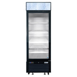 Frigos FGA-MGDR-1D-27 27" One Hinged Glass Door Black Steel Exterior Merchandiser Cooler 19 Cu. Ft. - FGA-MGDR-1D-27