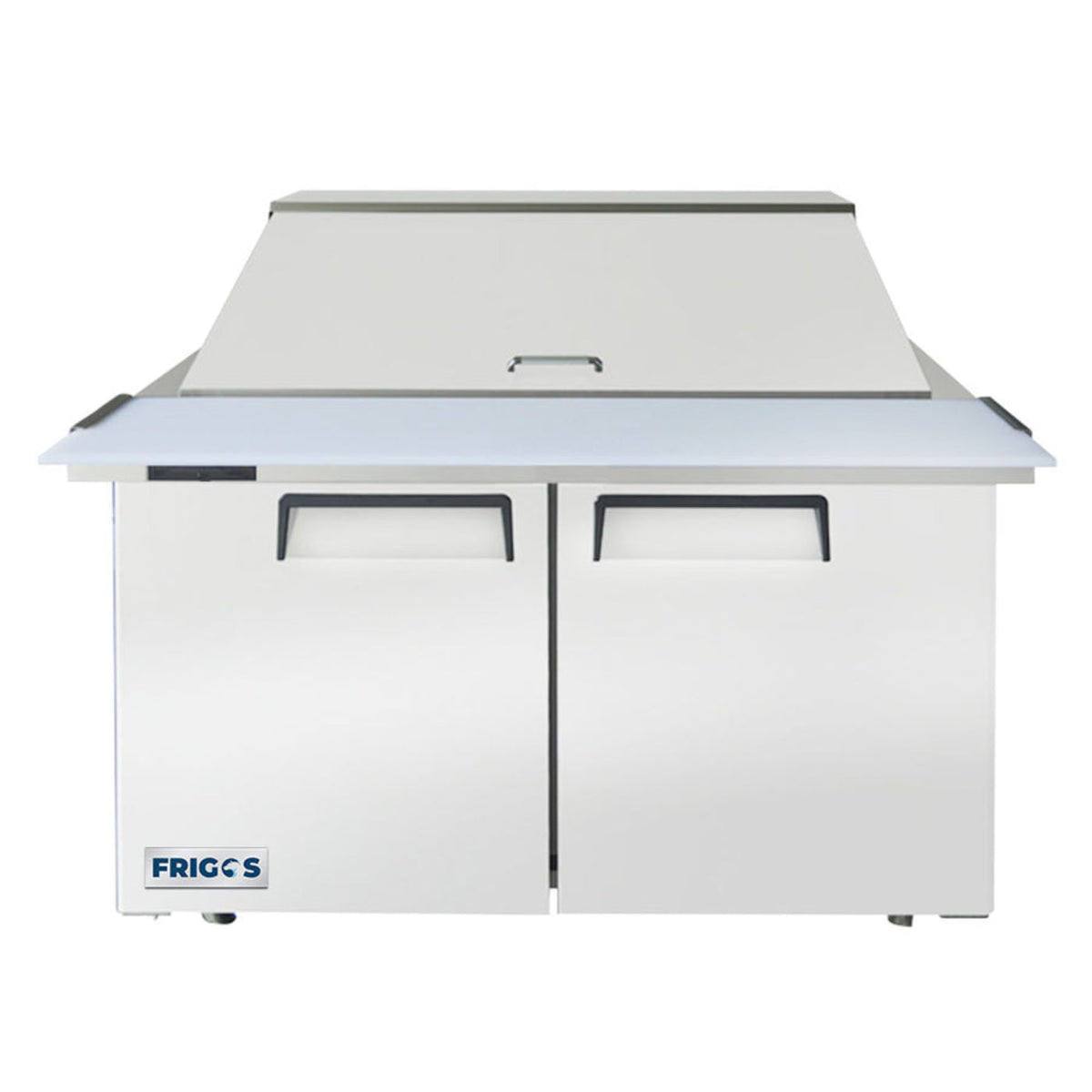 Frigos FGA-SPT-18P-48-MT 48" Two Door Mega Top Refrigerator Sandwich Prep Table (18) 1/6 size pans - FGA-SPT-18P-48-MT