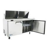 Frigos FGA-SPT-24P-60-MT 60" Two Door Mega Top Refrigerator Sandwich Prep Table (24) 1/6 size pans - FGA-SPT-24P-60-MT