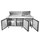 Frigos FGA-SPT-30P-73-MT 73" Three Door Mega Top Refrigerator Sandwich Prep Table (30) 1/6 size pans - FGA-SPT-30P-73-MT