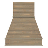 Akicon Custom Rustic Range Hood, Reclaimed Barn Wood Vent Hood with Insert Ventilator & Decorative Molding Trim, Craftsman B Series - AK-Wood hood-C-B