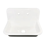 Kingston Brass 30 in. Cast Iron Single Bowl Wall Mount Sink, White - GCLWS302019