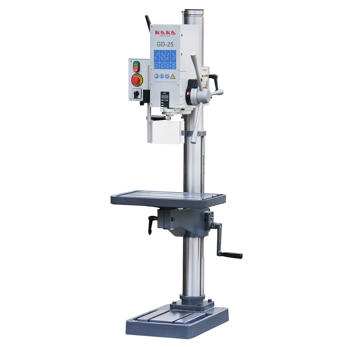 KAKA GD-25 Gear Head Vertical Drill Press, 8-Speed Adjustable, DRO, 220V 3-Phase Motor, Drilling & Tapping - 190017
