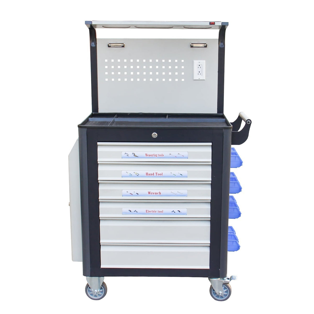 Kaka GJC-206-2E 6-Drawer Tool Cart, 77 Capacity, Ball-Bearing Lockable Wheels - 162209