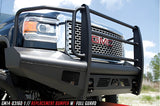 Fab Fours GMC Sierra 2500/3500 2015-2019 Black Steel Elite Front Bumper Full Guard with Tow Hooks - GM14-Q3160-1