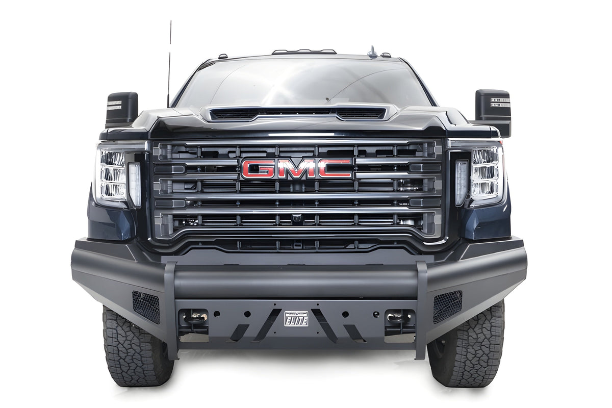 Fab Fours GMC Sierra 2500/3500 2020-2023 Black Steel Elite Front Bumper With Sensor No Guard - GM20-Q5061-1