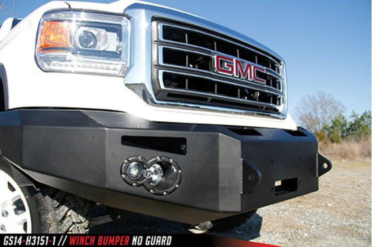 Fab Fours GMC Sierra 1500 2014-2015 Premium Front Bumper Sensor Winch Ready No Guard - GS14-F3151-1