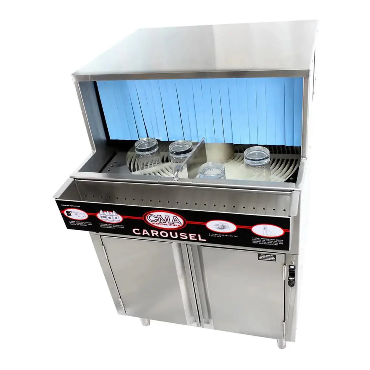 CMA Dishmachine GW-100 Low Temperature Chemical Sanitizing Undercounter Glasswasher with ScrapTrap, 1 Phase, 115V, 60 Hz