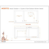 Haven 72-Inch Outdoor Kitchen Island with 2 Drawer Cabinet, Gas Grill & Double Access Door - HCOY96DRAW-AB-LP