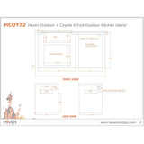 Haven 72-Inch Outdoor Kitchen Island with Trash Center, Gas Grill & Double Access Door - HCOY66TRASH-AB-LP