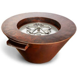 HPC Fire Mesa Hammered Copper Gas Fire and Water Bowl - MESA32W-MLFPK-LP