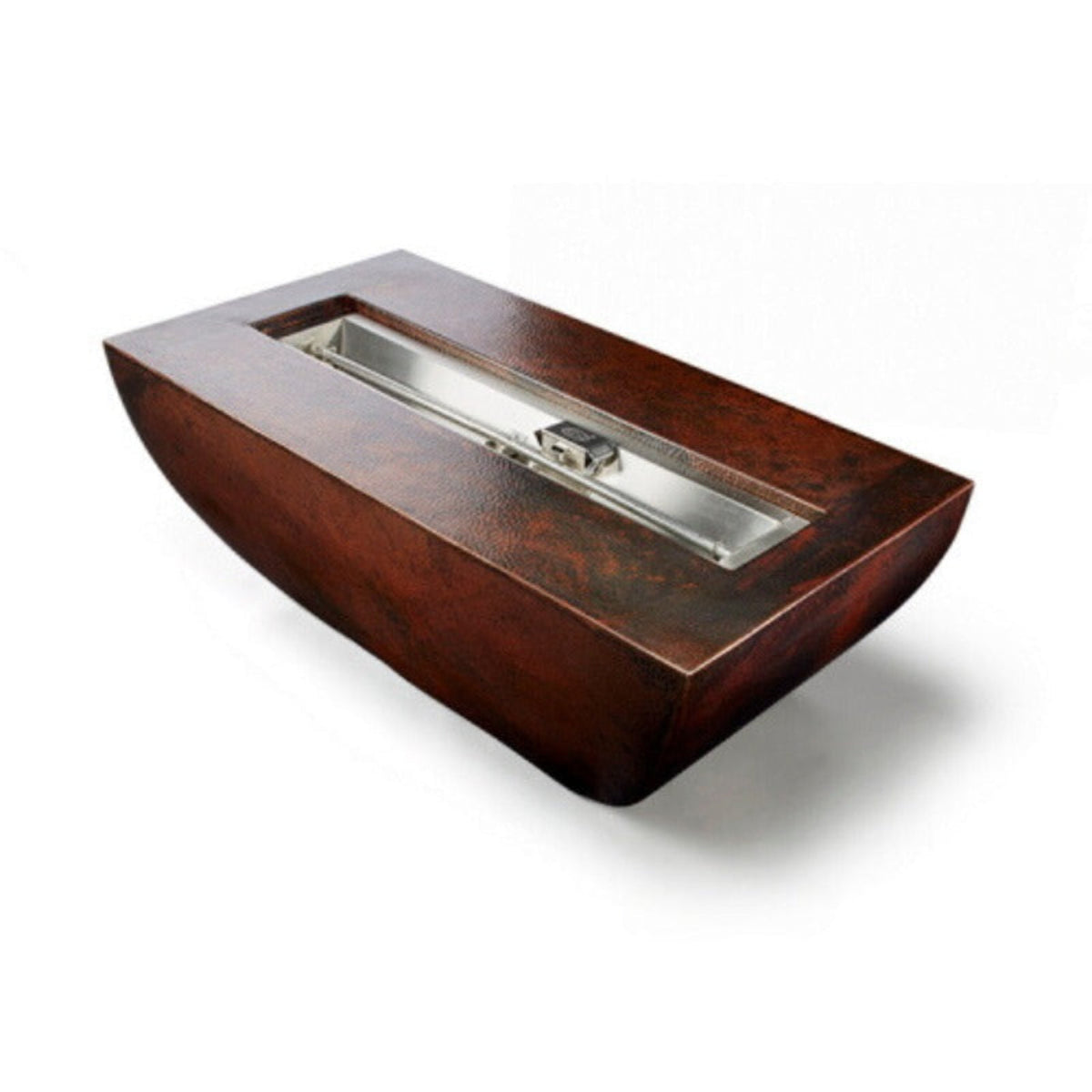 HPC Phoenix Trough Gas Fire Bowl, Hammered Copper – PHOEN47X25/TRGH-MLFPK-LP