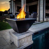 HPC Fire Sierra Smooth Copper Square Gas Fire Bowl - SIER36-MLFPK-LP