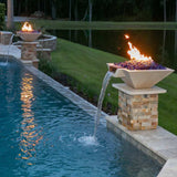 HPC Fire Sierra Smooth Copper Square Gas Fire and Water Bowl - SIER36W-MLFPK-LP