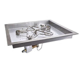 HPC Fire Square Bowl Fire Pit Burner Insert - MLFPK18SQBL-FLEX-NG