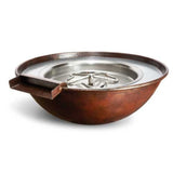 HPC Fire Tempe Hammered Copper Gas Fire and Water Bowl - TEMP31W-MLFPK-LP