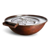 HPC Fire Tempe Hammered Copper Gas Fire and Water Bowl - TEMP31W-MLFPK-LP