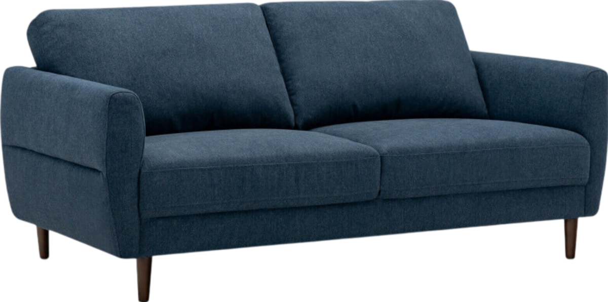Costway Loveseat Sofa 72" Modern Upholstered Fabric Couch with Solid Wood Frame New -  Navy  HV10186WL-12NY