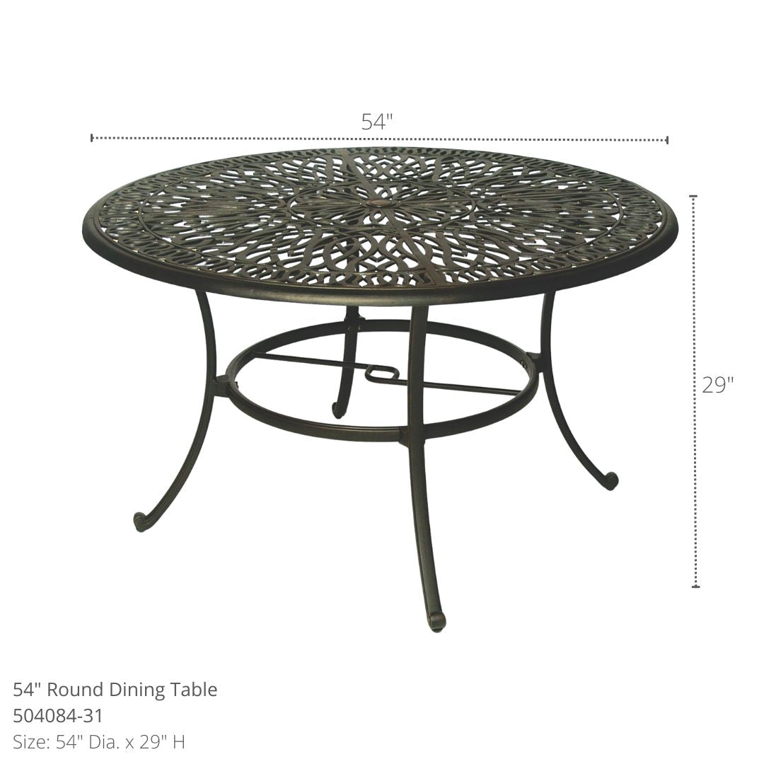 Hanamint Biscayne 54" Round Dining Set 5 Piece Set - 64442