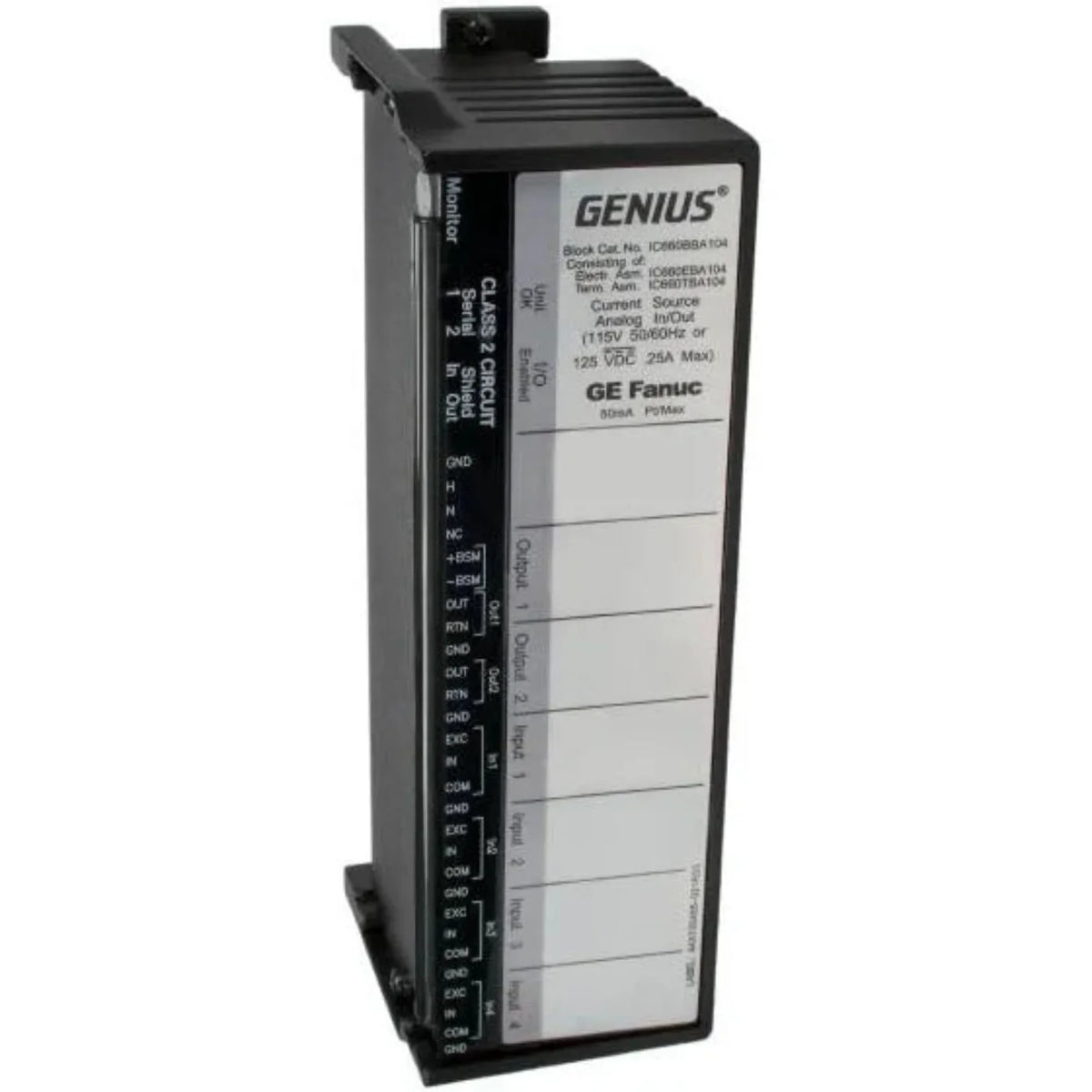 Fanuc Corporation Ge Fanuc Block 115VAC/125VDC Analog Current Source 4 Inputs / 2 Outputs - Fanuc Corporation - IC660BBA104