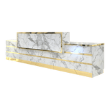Whale Spa - Gold and Marble Reception Desk Straight