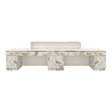 Whale Spa - Gold and Marble Reception Desk Straight