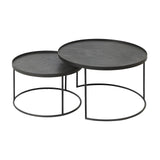 Ethnicraft Round Tray Coffee Table Set - ETH-20726