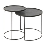 Ethnicraft Round Tray Side Table Set - ETH-20721