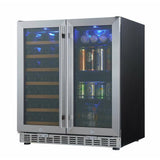 Kings Bottle 30" Under Counter Low-E Glass Door Wine and Beer Cooler Combo - KBUSF66BW-SS