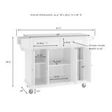 Crosley Full Size 51.50 Inch Granite Top Kitchen Cart - KF30003E