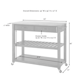 Crosley 43 Inch Wood Top Kitchen Prep Cart W/Uph Saddle Stools - KF300514
