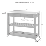 Crosley 43 Inch Stainless Steel Top Kitchen Prep Cart W/Uph Saddle Stools - KF300524