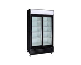 Kool-It KGM-36 | 45" Wide 2 Swing Door Black Merchandiser Refrigerator - KGM-36