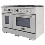 Kucht 48" 6.7 cu. ft. 8 Burner Propane Gas Dual Fuel Range in Stainless Steel with Digital Thermostat - KXP48-SS/LP