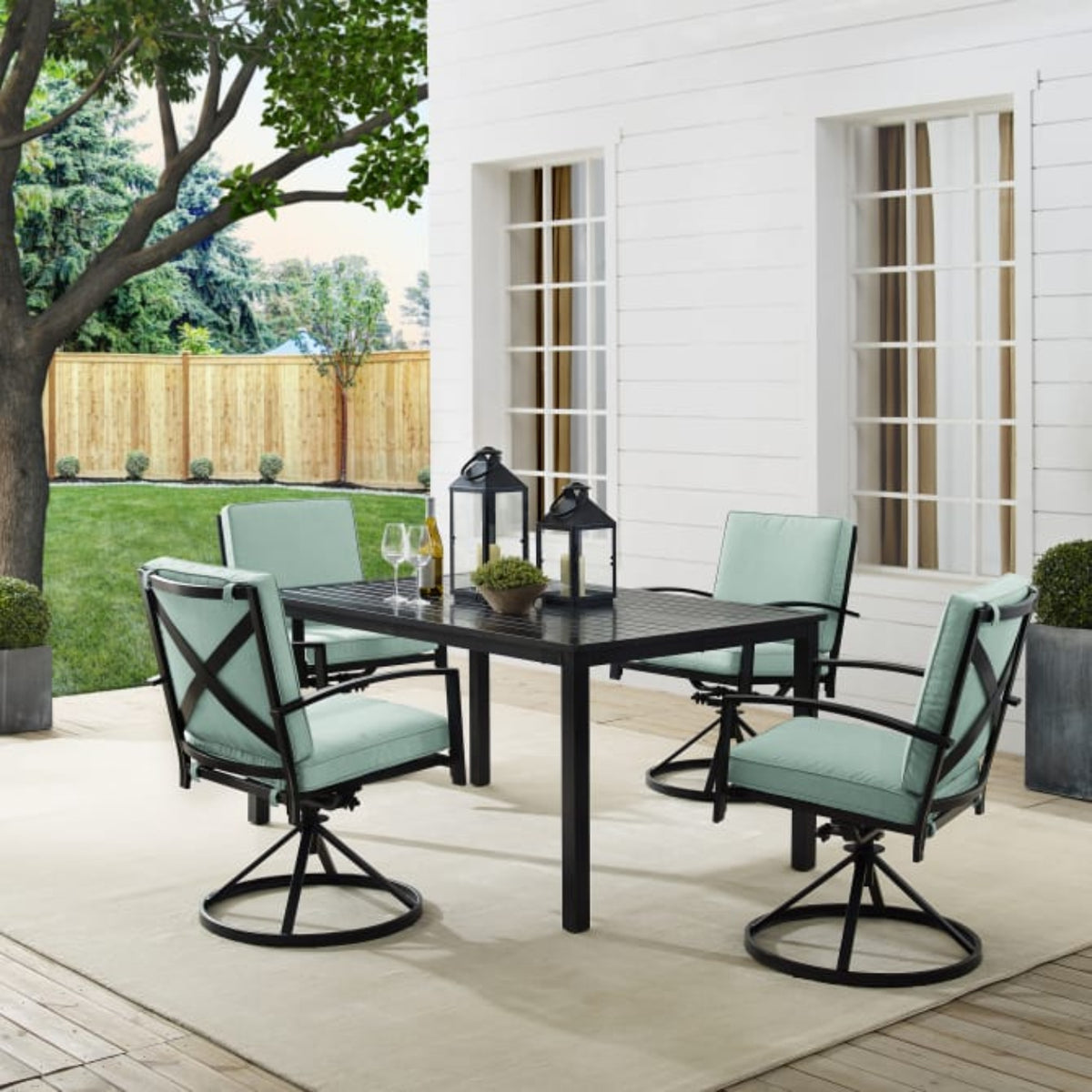 Crosley Kaplan 122 Inch 7pc Outdoor Metal Dining Set - KO60022BZ