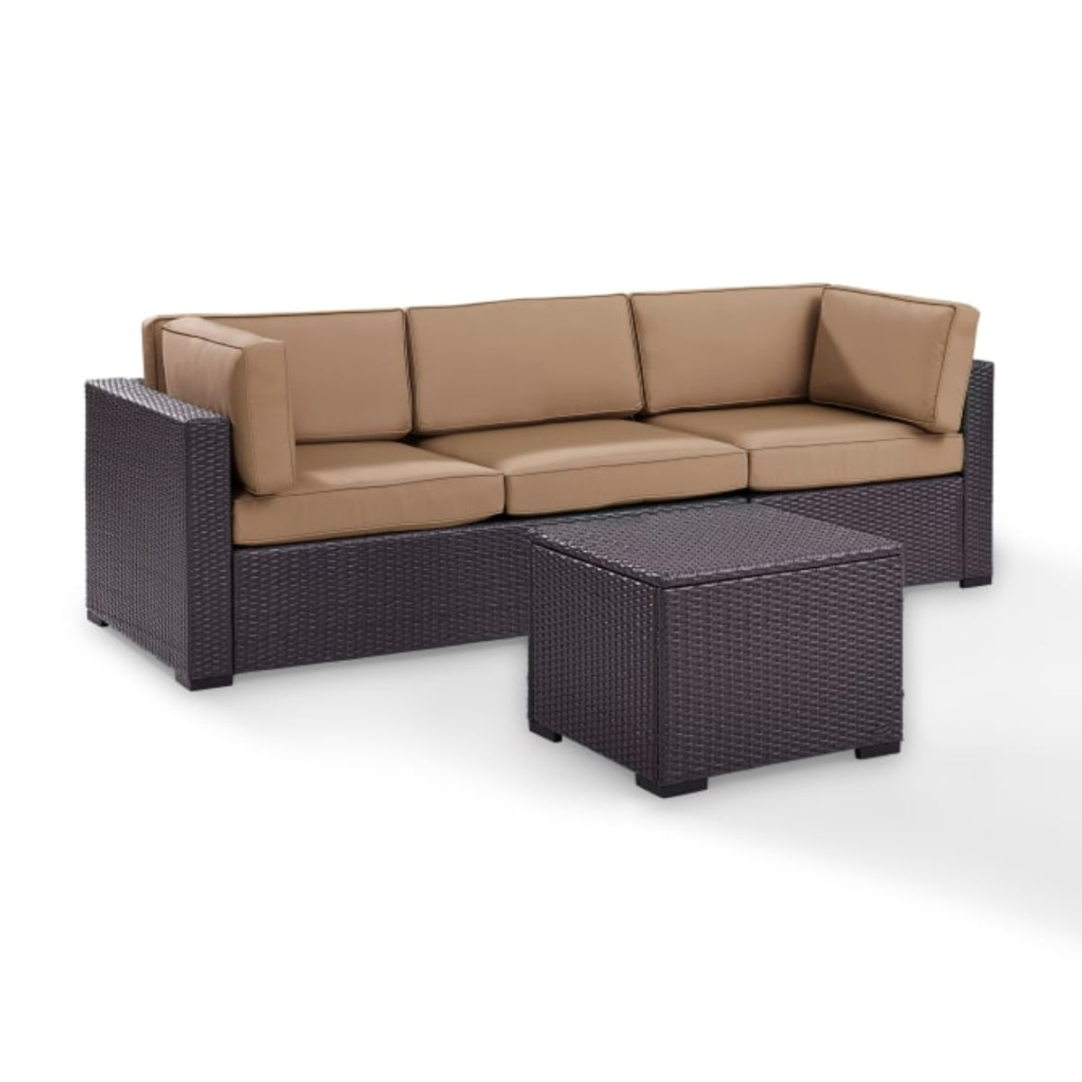 Crosley Biscayne 95.50 Inch 3pc Outdoor Wicker Sofa Set - KO70111BR