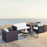 Crosley Biscayne 147 Inch 5pc Outdoor Wicker Conversation Set W/Fire Pit - KO70121BR