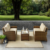 Crosley Bradenton 3pc Outdoor Wicker Conversation Set - KO70165