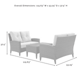Crosley Rockport Outdoor Wicker 3pc High Back Conversation Set Oatmeal - KO70212LB-OL