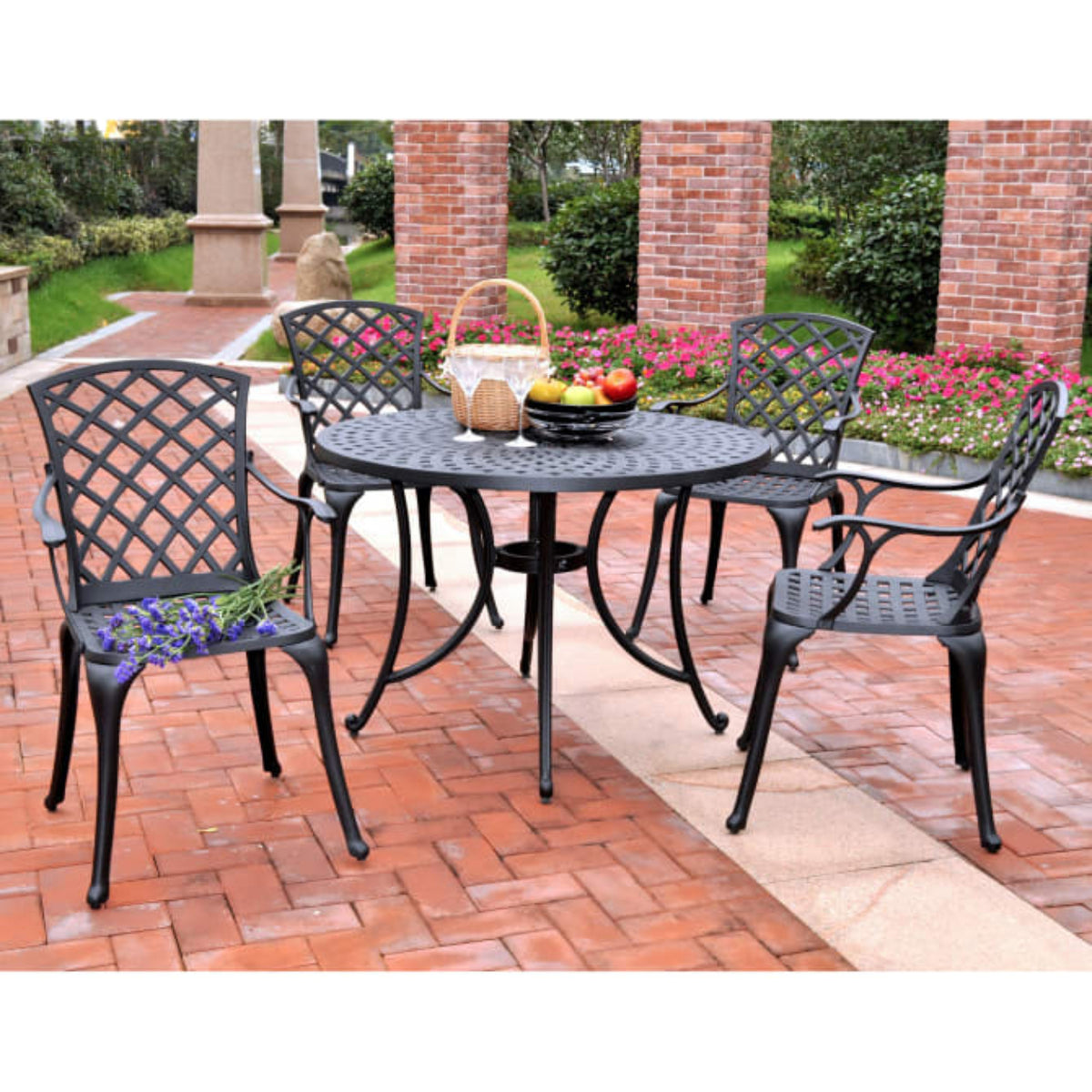 Crosley Sedona 46" 5pc Outdoor Dining Set Black - KOD6002BK
