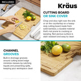 KRAUS 15" x 22" Outdoor Marine Grade Workstation Drop-In T-316 Stainless Steel Bar Sink - KWT311-15-316