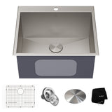 KRAUS 25" Drop-in 16 Gauge Stainless Steel Laundry Utility Sink - KHT301-25L