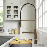 KRAUS Artec Pro Commercial Style Single Handle Kitchen Faucet with Pot Filler in Spot Free Antique Champagne Bronze