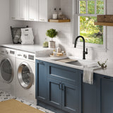 KRAUS Bellucci Workstation 33" Undermount Granite Composite Kitchen Sink in White with Accessories - KGUW1-33WH