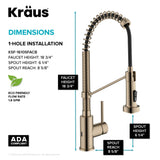 KRAUS Bolden Touchless Pull-Down Single Handle Faucet in Spot Free Antique Champagne Bronze - KSF-1610SFACB