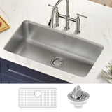 KRAUS Dex 33" Undermount 16 Gauge Stainless Steel Kitchen Sink - KA1US33B