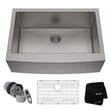 KRAUS Standart PRO 30" 16 Gauge Single Bowl Stainless Steel Farmhouse Kitchen Sink - KHF200-30